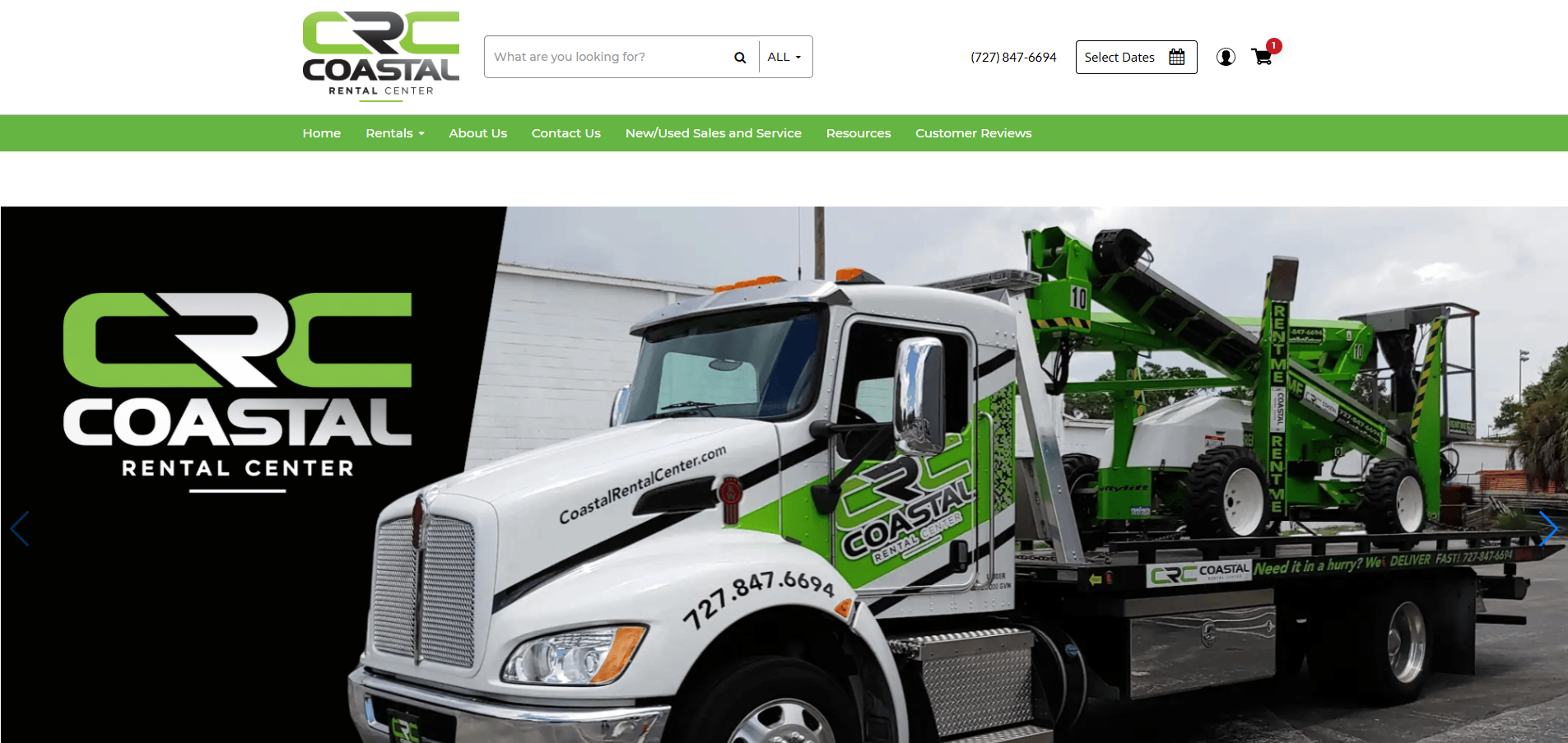 Coastal Rental Center marketing asset showing equipment rental branding and delivery service